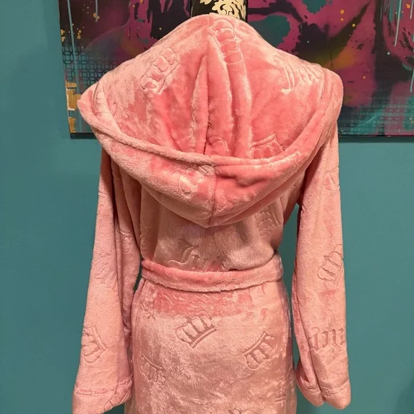 NEW Pink Juicy Couture Logo Pink Robe NWOT Velour Large/X-large XL - Picture 7 of 13